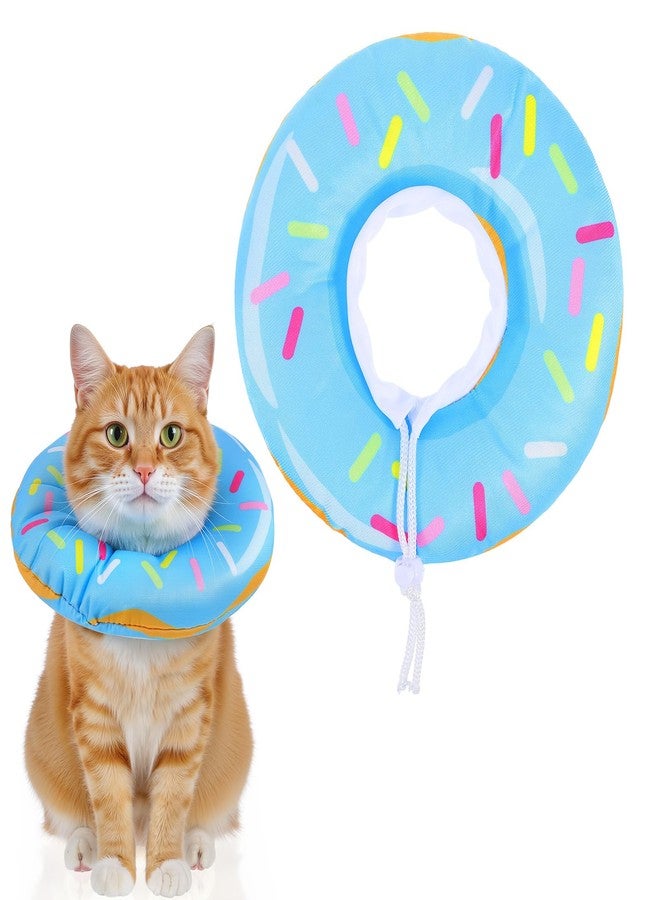 Hpmjz Cat Cone Collar Adjustable Cat Recovery Collar Soft Cone Cute Cats Collars After Surgery Kitten Recovery Cones to Stop Licking Pet Elizabethan Collars for Cats Kittens and Puppies（Blue） - Image 1